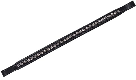 Collegiate Large Diamante Browband, Black, Cob