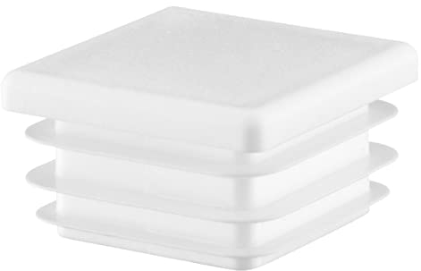 EMFA Lamellenstopfen 30x30 mm Weiß – Kunststoff Vierkantstopfen für Vierkantrohre | Endkappen zur Rohrabdeckung - 5 Stück