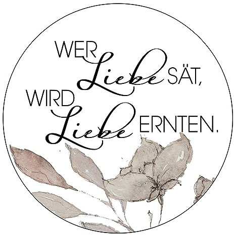 Schokoladenseite 48 x Aufkleber Blumensamen - Wer Liebe sät - 40 mm, Design Cotton 19060540, Sticker geeignet für Hochzeit Gastgeschenk Taufe Kommunion Geburtstag Feste Geschenke