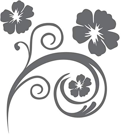 kleb-Drauf® | 1 Blumenranke | Silber - glänzend | Wandtattoo Wandaufkleber Wandsticker Aufkleber Sticker | Wohnzimmer Schlafzimmer Kinderzimmer Küche Bad | Deko Wände Glas Fenster Tür Fliese