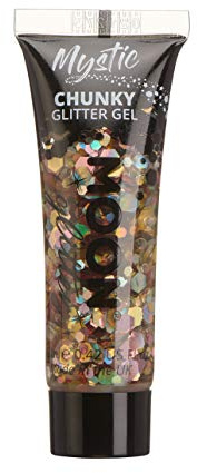 Mystic Chunky Face & Body Glitter Gel by Moon Glitter - Chardonnay - Cosmetic Festival Glitter Face Paint for Face, Body, Hair, Nails - 12ml