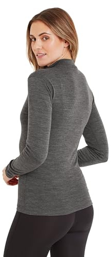 TOG24 Nevis Women's Zip Neck Base Layer, Warm Temperature Regulating Thermal Underlayer, Anti-chafe Seams Smooth Merino Wool Anti Bacterial Quick Wicking, Perfect for Running Hiking Biking Skiing