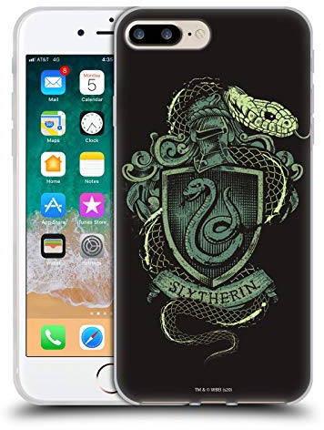 Head Case Designs Officially Licensed Harry Potter Slytherin Deathly Hallows XIV Gel Case [Military Grade Protection] Compatible With Apple iPhone 7 Plus/iPhone 8 Plus