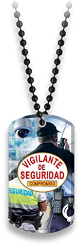 Tiendas LGP - Albainox - Placa con Cadena de Bolas Vigilante de Seguridad, 08258
