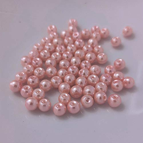 (3 mm / Rosa/Babyrosa) Glasperlen - Bastelperlen aus Glas rund - 30 Farben mit Loch Perlen zum Basteln auffädeln Armbänder Traumfänger bunt Set DIY mini kleine große Kinder Bastelperlen Schmuck