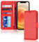 TECHGEAR iPhone 12 / iPhone 12 Pro Leather Wallet Case, Flip Protective Case Cover with Wallet Card Holder, Stand and Wrist Strap - Red PU Leather with Magnetic Closure for iPhone 12/12 Pro 6.1