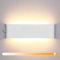 Lightess Dimmable Applique Murale Interieur 15W LED Lampe Murale avec Interrupteur Éclairage Murale Moderne Luminaire Mural Blanc Chaud IP44 pour Chambre Enfant Bureau Salon Escalier Couloir Blanc
