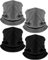 Hicarer 4 Pieces Winter Fleece Neck Warmer Snoods for Men Women Gaiter Thick Thermal Windproof Ski Neck Scarf Balaclava(Black, Gray)