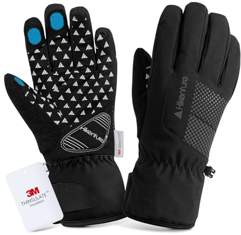 HIKENTURE Winterhandschuhe- [Mit 3M Thinsulate Insulation] - Warme Fahrradhandschuhe Herren Damen Winter - wasserdichte Touchscreen Handschuhe Fahrrad Winter - Winterhandschuhe Fahrrad-B2-M
