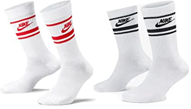 NIKE 6 Paar Everyday Essential Tennissocken Socken Sportsocken Unisex DX5089, Farbe:Weiss - Schwarz/Weiss - Rot, Socken Neu:38-42