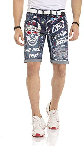 Cipo & Baxx Herren Jeansshorts Kurze Hose Denim Bermuda Capri Shorts Baumwolle
