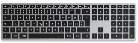 SATECHI kabellose Bluetooth Tastatur Slim X3 | mit Hintergrundbeleuchtung| intuitive Funktionstasten für macOS | schlankes, modernes Design | für Apple-Geräte | Schweizer Layout (QWERTZ)