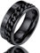 FaithHeart Schwarz Fingerring mit Rune Symbol Panzerkette Spinnerring zum drehen Hip pop Fingerring mit Geschenkebox für Valentinstag Geburtstag