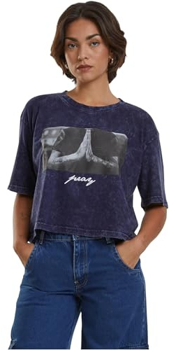 Mister Tee Ladies Pray Tee Indigo White, L