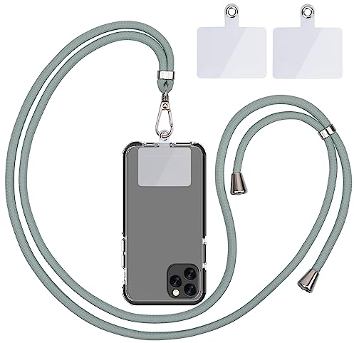 Linkbro Handykette Universal, Handy Lanyard, Universelles Handy um den Hals hängend mit Pad Handy Lanyard, verstellbar und abnehmbar. (1Matcha Grün)