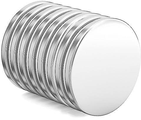 Realth Neodym Magnete | 20 mm x 2 mm | Extrem Stark Magnete für Kühlschrank Büro Wissenschaftsprojekt Bauen und Basteln 8 Stück (MC20208B)