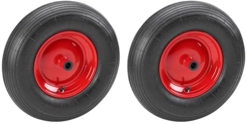 Metafranc Luftrad Ø 400 mm - Stahl-Felge - Typ 4.80/4.00-8 - 250 kg Tragkraft - Gleitlager/Komplettrad mit Felge/Schubkarrenrad/Schubkarrenreifen/Ersatzrad / 810150 (Packung mit 2)