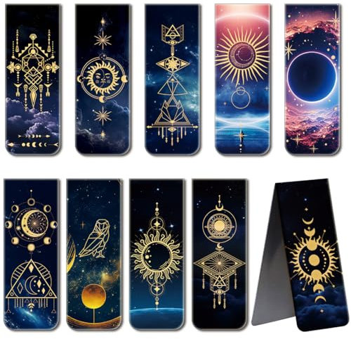 NOCHME Lot de 10 marque-pages magnétiques pour filles, garçons, papeterie, livre, lecture, marque-pages magnétiques pour adultes, hommes et femmes