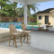 PURPLE LEAF französischer Barhocker 2er-Set, Barstühle mit Geflochten-Finish, Outdoor-Tresenhocker Rattan, Alu-Gestell, mit Rückenlehne & Aluminium Gestell, Braun