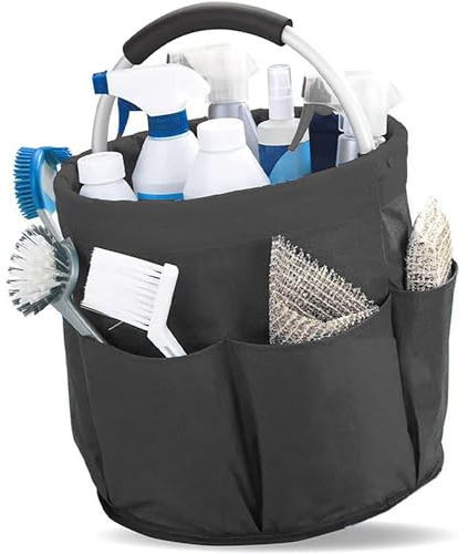 MZSX Collapsible Tool Basket, Bucket Tool Bag, Collapsible Garden Gadget Bag,Portable Tool Basket for Easy Storage, Suitable for Organiser Bags (Black)