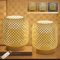Klighten 2pcs Dimmbar Tischlampe Rattan Innen, Bambus und Holz Tischleuchte Kabellose Mit Akku, 7W Tischleuchten mit Batterie Mit Fernbedienung, 5500mAh, 3 Farbtemperatur 3000K-6000K, mit Leuchtmittel