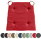 sleepling 4er Set Stuhlkissen, Sitzkissen für Indoor und Outdoor, mit Klettverschluss, 100% Baumwolle, Made in EU, Maße: 42 (vorne) 35 (hinten) x 40 x 5 cm, rot