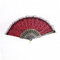 Folding Hand Fan,Womens Hand Fan Retro Spanish Style Folding Hand Fan Leopard Print Bronzing Handle Lace Handheld Folding Fan for Celebrations Party Wedding Carnival Dancing,Red (Red) (Red)