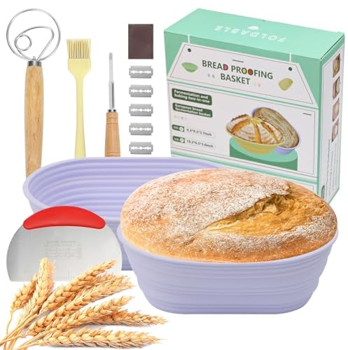 9-inch Rising Basket for Yeast Bread, Yeast Bread Starter Kit, and Rising Bowl for Yeast Bread with Handmade Dough Rising Vine Bread Bowl,long elliptic