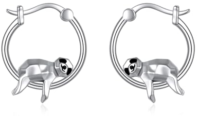 Faultier Ohrringe für Damen 925 Sterling Silber Faultier Creolen Ohrringe Faultier Schmuck Geschenk