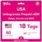 USA eSIM 18 Days. T-Mobile Network with Unlimited High Speed Data, Local Calls and SMS in the USA (Hawaii Included). Receive eSIM Same Day by Email and Start Using Immediately!