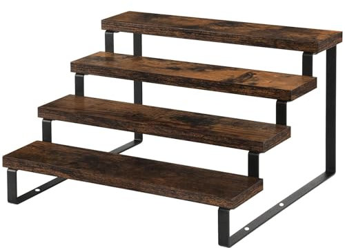 Wooden Display Riser Stand, Tiered Perfume and Cologne Organizer Stand, 4 Tier Spice Rack Organizer(4 Tier)