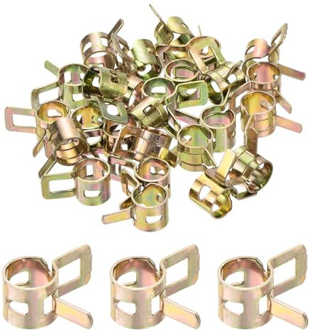 sourcing map ID 8mm 5/16inch Fuel Line Hose Clips, Pipe Clamps,Spring Hose Clamp,Low Pressure Air Clamp, Water Pipe Air Tube Vacuum Hose Clamp Fastener,Pack of 30
