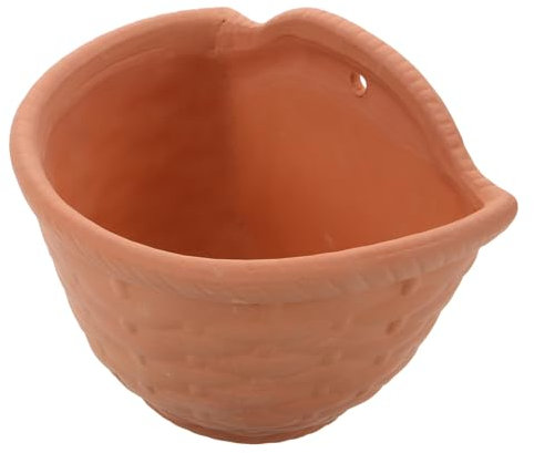 CIYODO Pot De Fleurs Mural en Céramique Pot De Pépinière Vase Mural à Fleurs Jardinière Murale Jardinière en Terre Cuite Pot De Fleurs pour Le Jardin Panier De Plantes Brown Argile