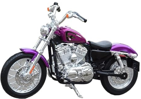 flrian Für Harley-Davidson 2013 XL 1200V 1:18 72 Druckgussfahrzeug Replika Sammlung Hobby Motorrad Modell Spielzeug Geschenk Motorrad-Modelle(Purple)