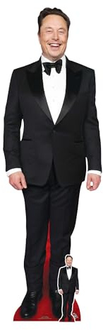 Star Cutouts CS1156 Elon Musk Smart Height 190cm Lifesize Cardboard Cut Out With Mini - Ideal for Celebrity Theme, Fans, Birthdays & VIP Events