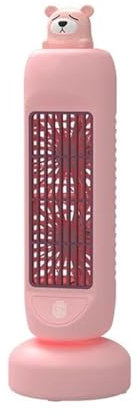 BCJMKDX Floor Fans, Cute Bear Desktop Fan Rechargeable Portable Air Cooling FAN Small Automatic Shaking Head 3 Gear Wind Speed Outdoor Electric Fan(Pink)
