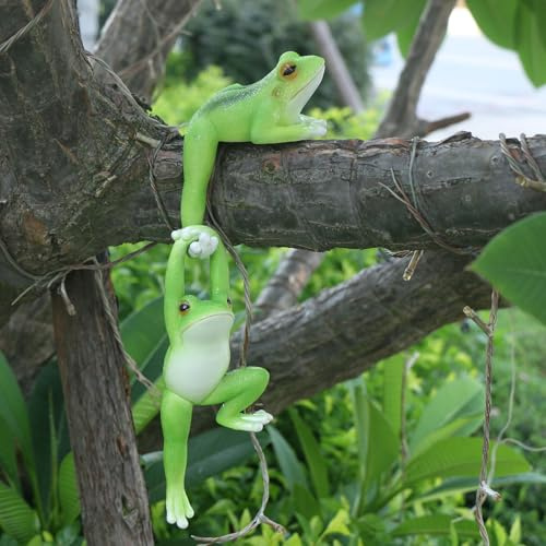 Yarteim Frosch Deko Garten Figuren,Blumentopf Hänger Frösche Deko,Tiere Harz Statue Gartendeko,Deko Frosch Blumentopfhänger,Tiere Dekofigur für Frühling Sommer Balkon Deko Topfdekorationen