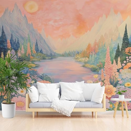 Kntnshac Paysage et Nature Papier Peint, Décoration Murale Pour Salon, Chambre, Couleur Papier Peint Panoramique 3D 400 x 280 cm (L x H)