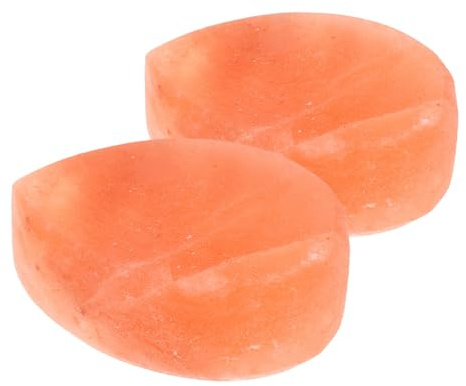 COLLBATH 2pcs Natural Mineral Salt Soap Mountain Salt Massage Stones for Body Scrub Wellness Stone in Bathroom Shower Spa