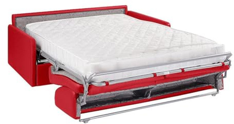 Vente-unique - Schlafsofa 4 Calife - Kunstleder - rot
