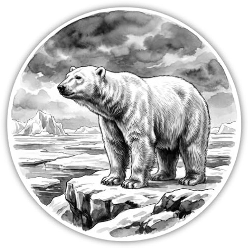 Samunshi® Eisbär Aufkleber Eisbär in der Wildnis Autoaufkleber für Motorrad Fahrrad Roller Helm oder Auto Wohnmobil SUV Geländewagen Tier Sticker 10x10cm