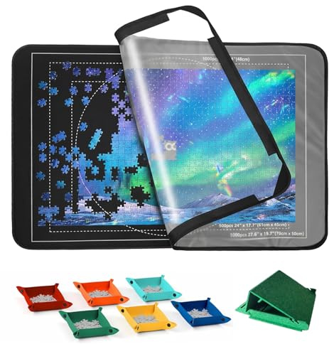 Jigsaw Puzzle Board for 1000 Pieces with Adjustable Stand, 80x55cm