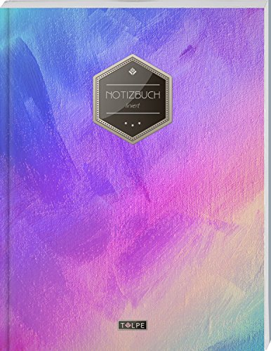 TULPE Liniertes Notizbuch A4 „C053 Leinwand“ (140+ Seiten, Vintage Softcover, Doppelrand, Seitenzahlen, Register - Dickes Notizheft, Deutschheft, Schreibheft, Schulheft, Tagebuch, Lineatur 27)