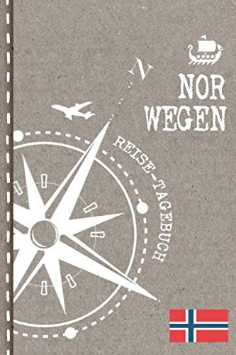Norwegen Reisetagebuch: Reise Tagebuch zum Selberschreiben, ca. A5 - Journal Dotted Punkteraster, Bucket List für Urlaub, Ferien Trip, Auslandsjahr, Au Pair, Auswanderer - Notizbuch Dot Grid punktiert