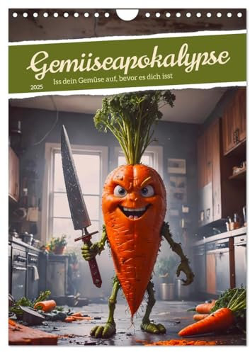 Gemüseapokalypse - Iss dein Gemüse auf, bevor es dich isst (Wandkalender 2025 DIN A4 hoch), CALVENDO Monatskalender: In diesen düsteren Kalender ... und die Erde heimsuchen. (CALVENDO Lifestyle)