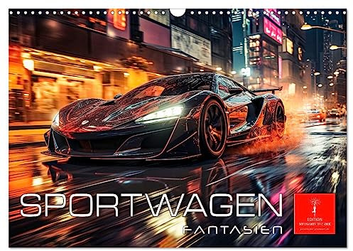 Sportwagen Fantasien (Wandkalender 2026 DIN A3 quer), CALVENDO Monatskalender: Sportwagen Fantasien - ein Traum von Lebensqualität und Individualität (CALVENDO Mobilitaet)