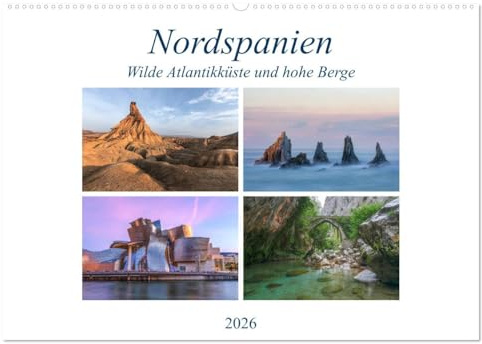 Nordspanien, wilde Atlantikküste und hohe Berge (Wandkalender 2026 DIN A2 quer), CALVENDO Monatskalender: Nordspanien ist das etwas andere Spanien, ... und Strandurlaubern. (CALVENDO Orte)