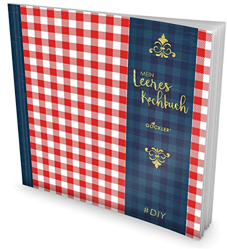 GOCKLER® Leeres Kochbuch: Ein Rezeptbuch zum Selbstgestalten / Selberschreiben • Für 100 Lieblingsrezepte, mit Register uvm. • DesignArt „Rotes Karomuster“ • Softcover, ca. 21 x 21 cm