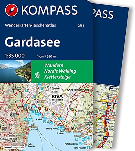 KOMPASS Wanderkarten-Taschenatlas Gardasee 1:35.000: Outdoor-Karten in kompakter Buchform