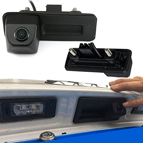 Dynavsal HD CCD Nacht Viosn Kofferraum Griff Rückfahrkamera Rückfahrkamera für VW Skoda Rapid Roomster Superb Cambi Yeti Fabia Y6 Octavia II 1Z5 A1 (No. LS8012 gekerbte Schnittstelle)